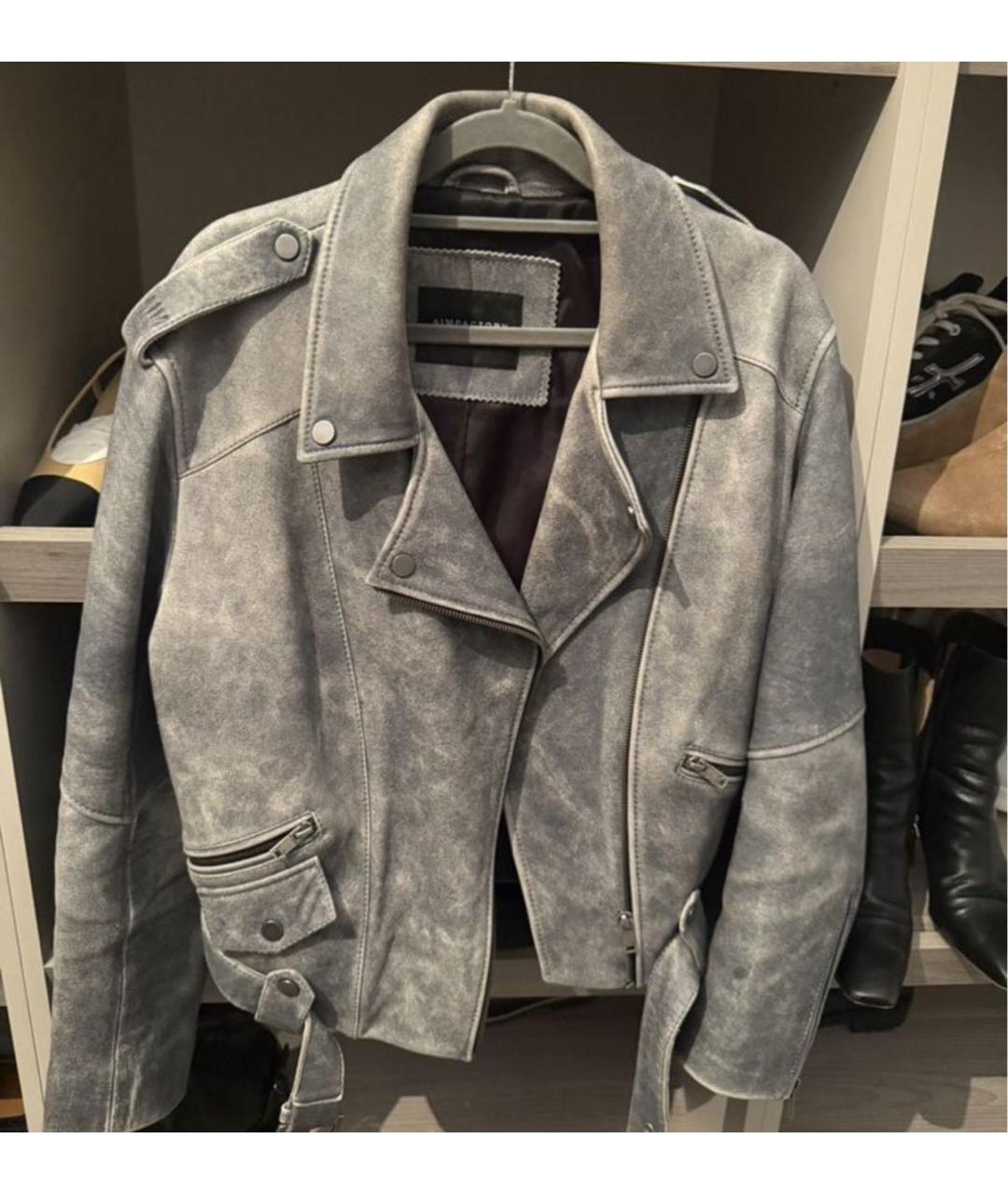AIM Factory Серая кожаная куртка, фото 2