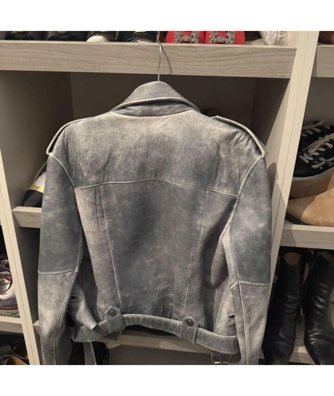 AIM Factory Серая кожаная куртка, фото 3