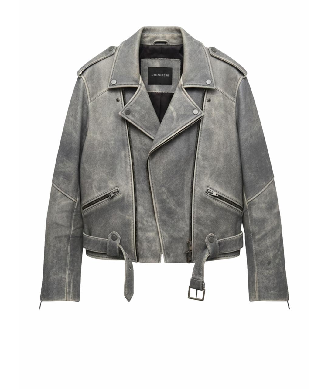 AIM Factory Серая кожаная куртка, фото 1