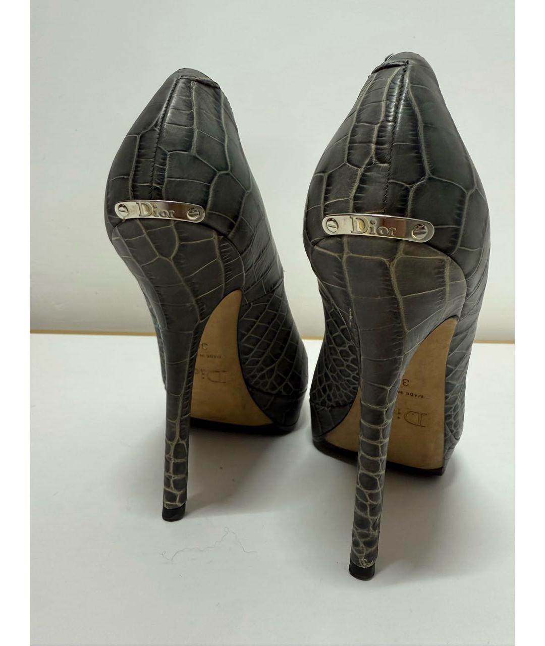 CHRISTIAN DIOR Антрацитовые кожаные туфли, фото 3