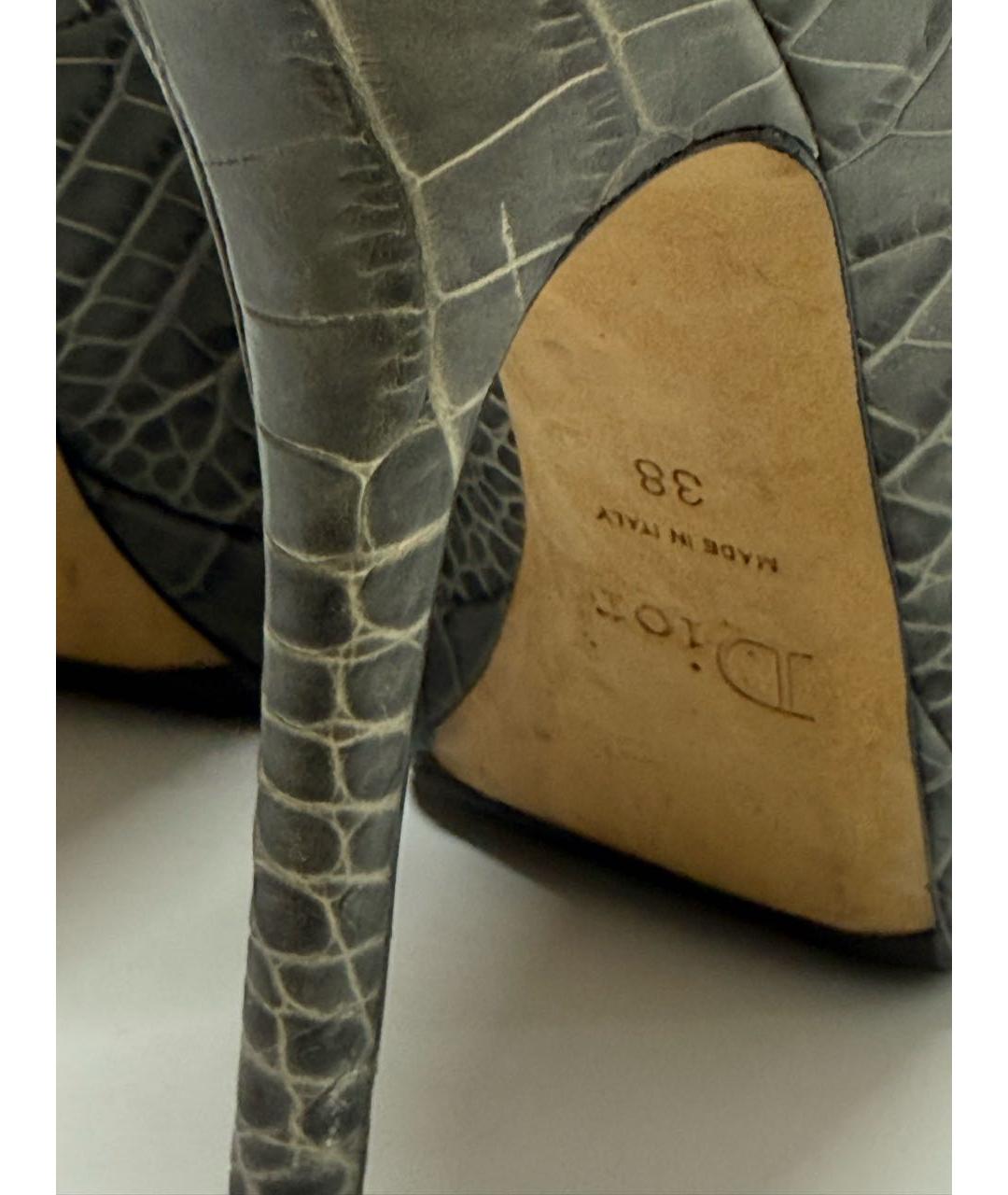 CHRISTIAN DIOR Антрацитовые кожаные туфли, фото 4