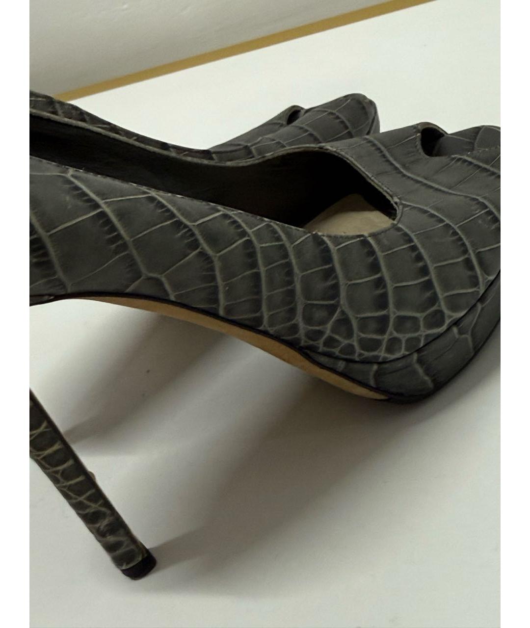 CHRISTIAN DIOR Антрацитовые кожаные туфли, фото 6