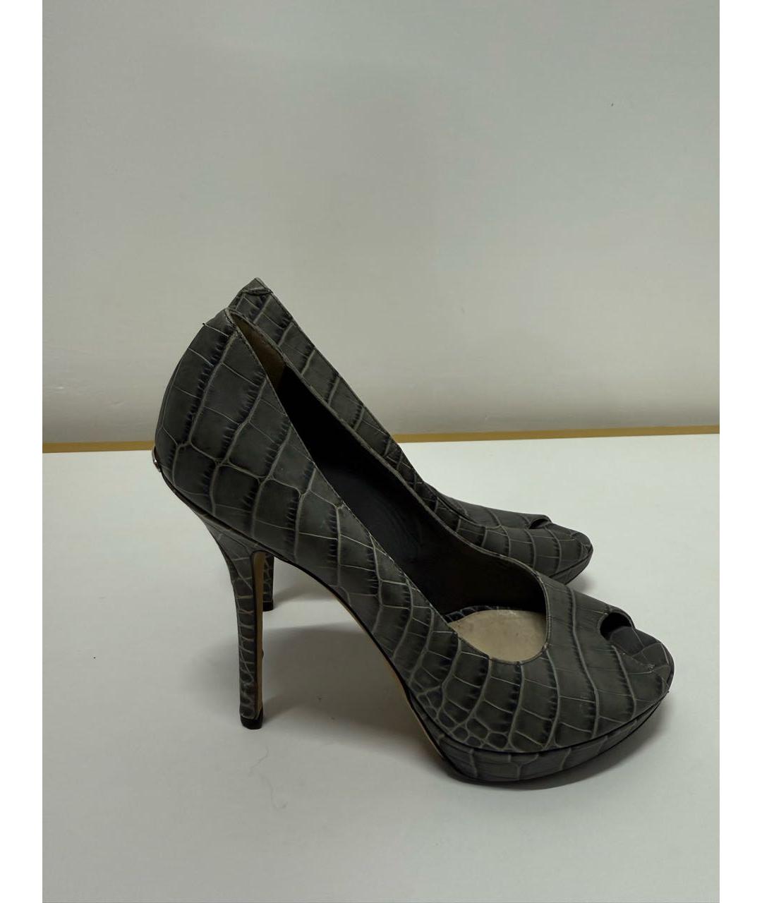 CHRISTIAN DIOR Антрацитовые кожаные туфли, фото 7