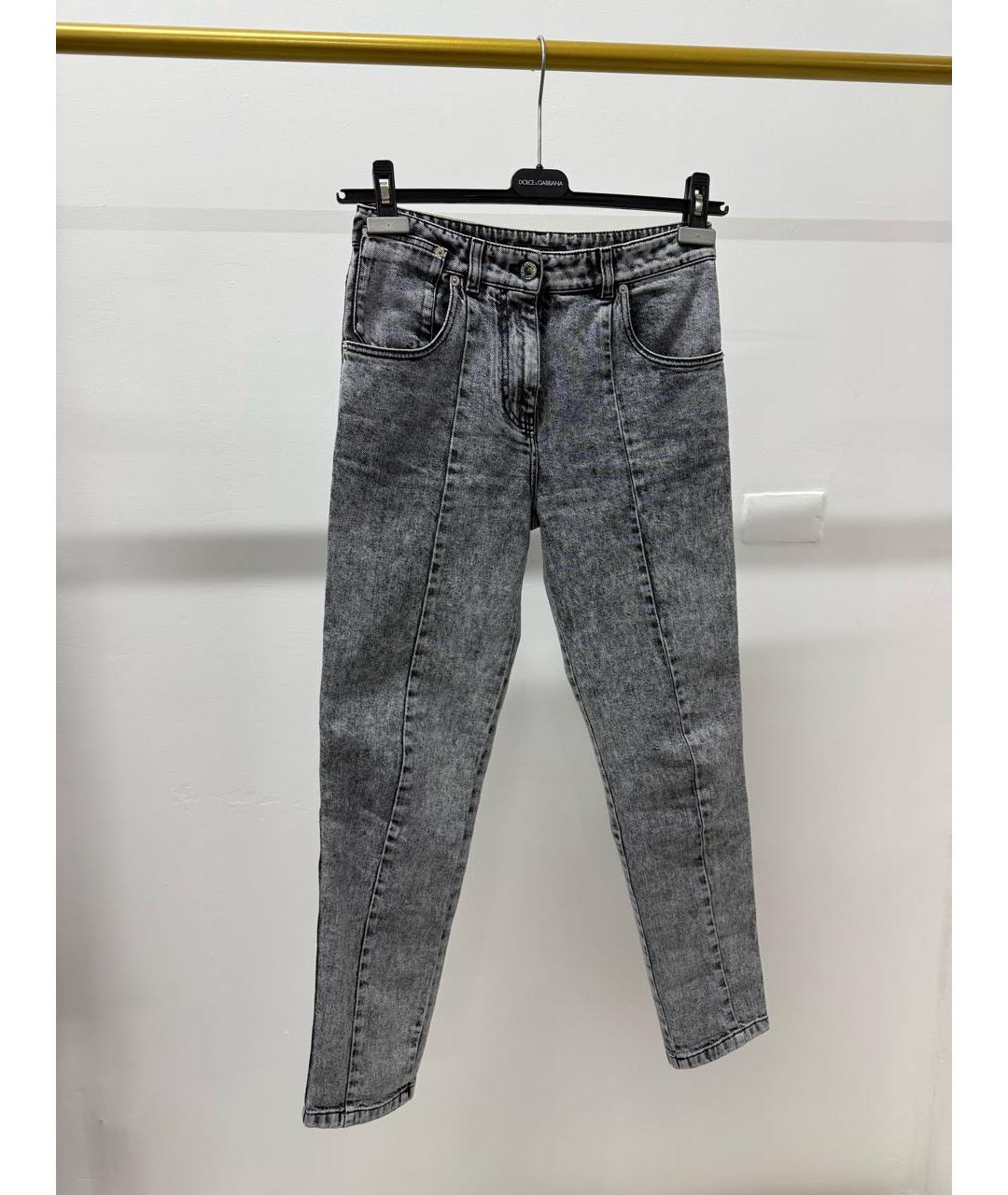 LOUIS VUITTON Антрацитовые хлопковые джинсы слим, фото 6