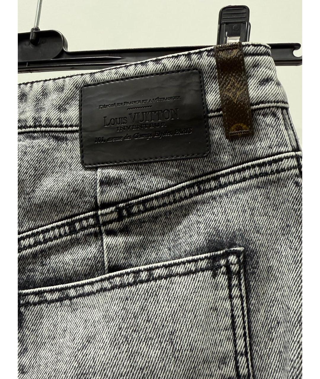 LOUIS VUITTON Антрацитовые хлопковые джинсы слим, фото 4