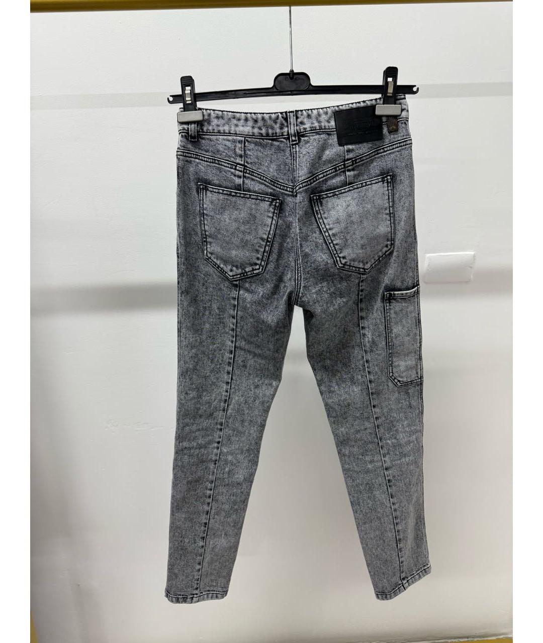 LOUIS VUITTON Антрацитовые хлопковые джинсы слим, фото 2