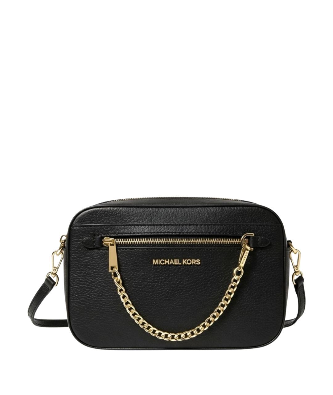 MICHAEL KORS Черная кожаная сумка через плечо, фото 1