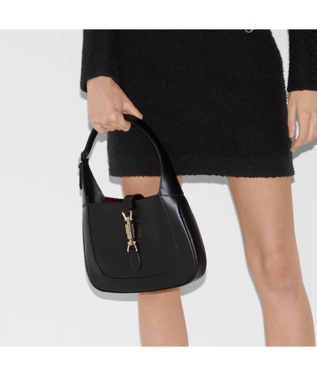 GUCCI Черная кожаная сумка через плечо, фото 5