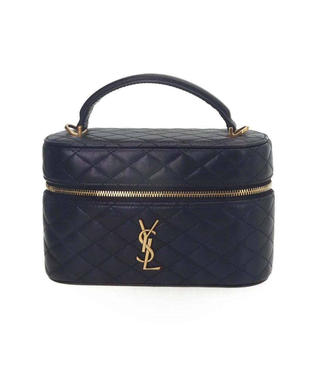 SAINT LAURENT Черная кожаная сумка через плечо, фото 1