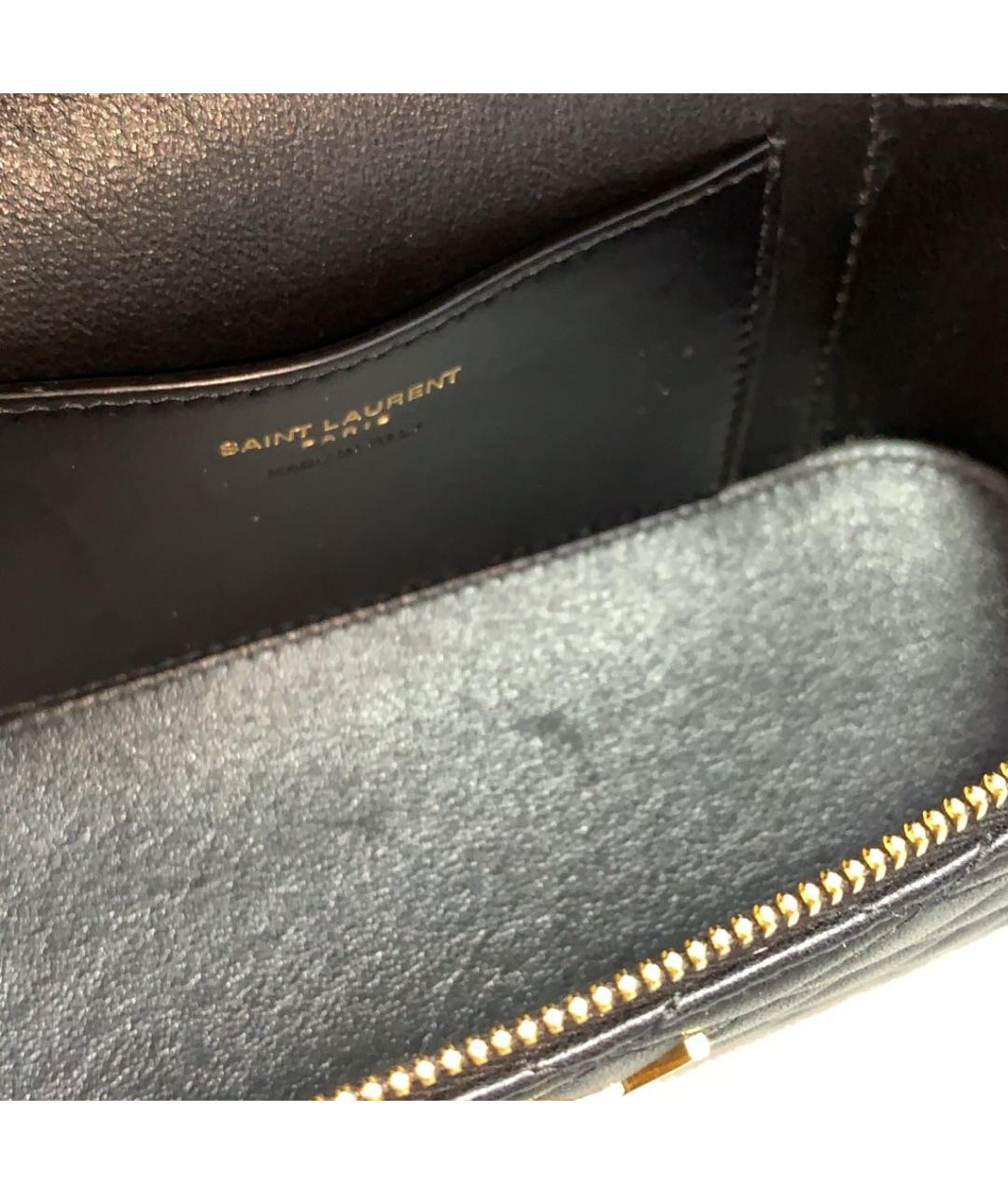SAINT LAURENT Черная кожаная сумка через плечо, фото 8