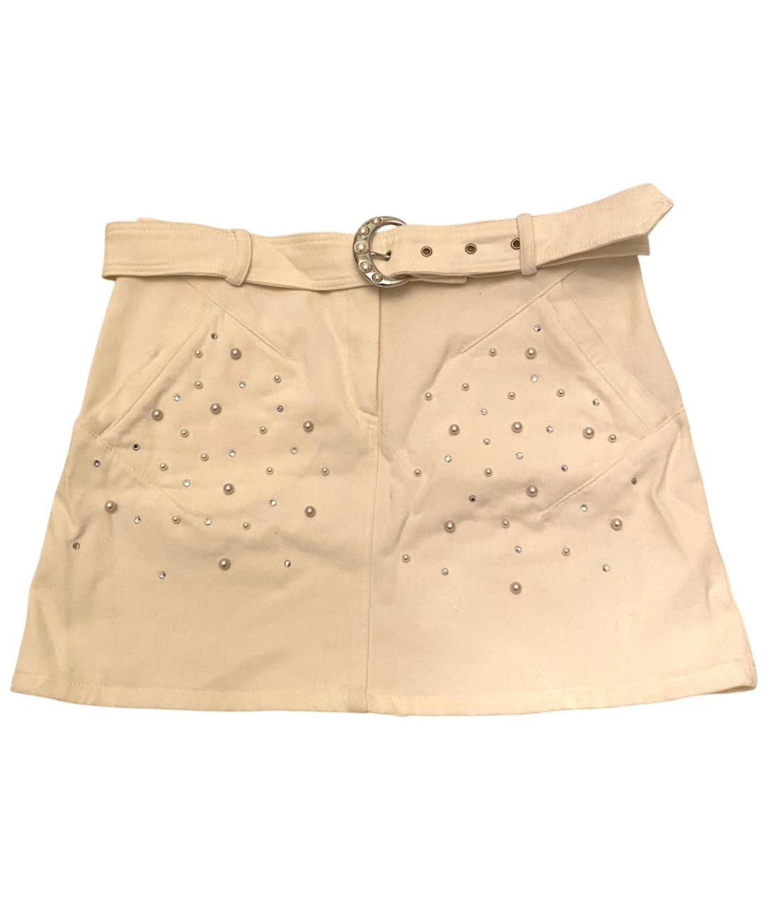 MISS BLUMARINE Белая хлопковая юбка, фото 9