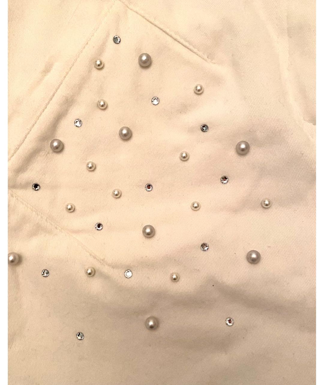 MISS BLUMARINE Белая хлопковая юбка, фото 2