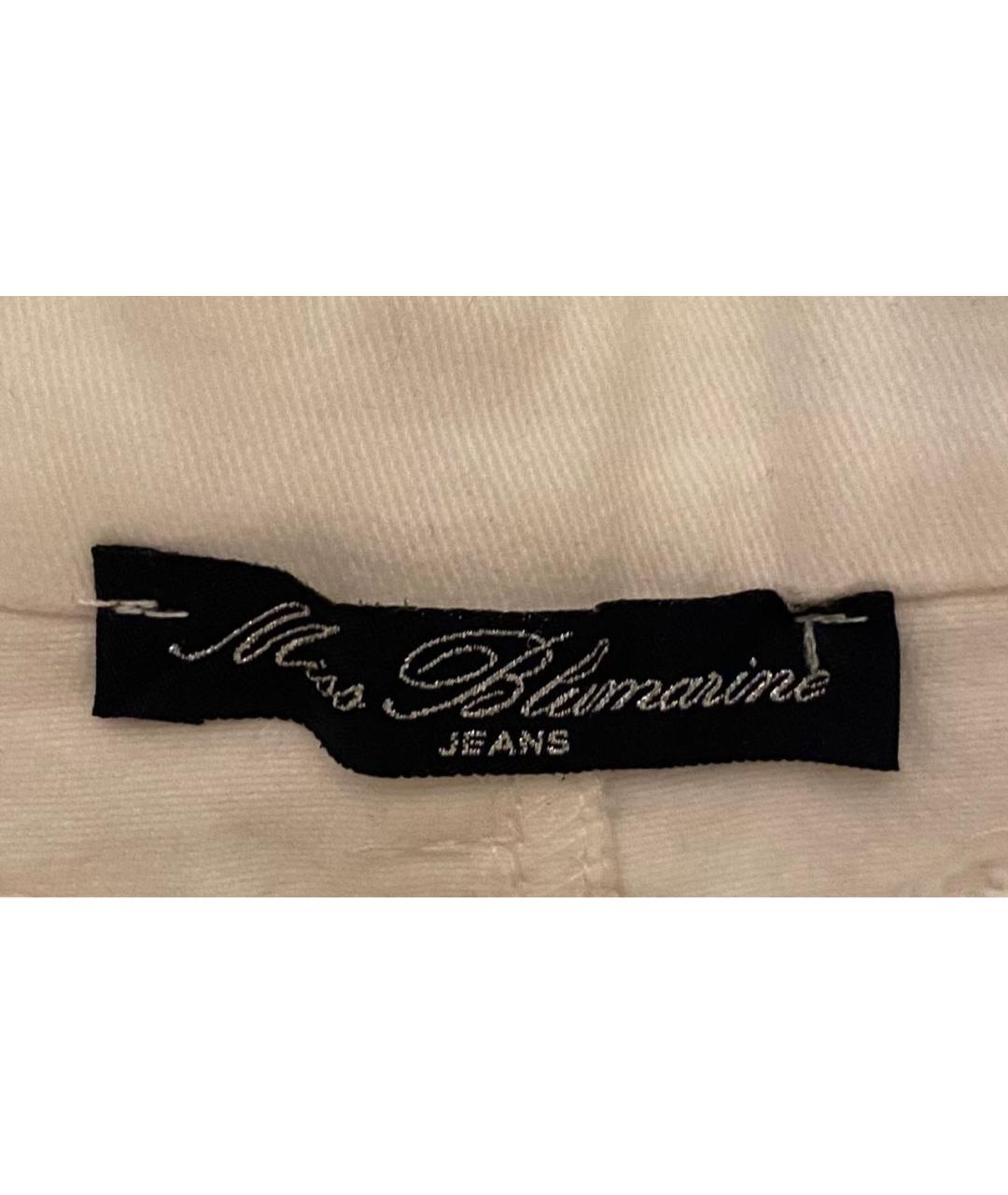 MISS BLUMARINE Белая хлопковая юбка, фото 5