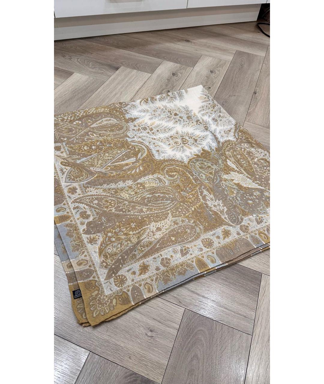 ETRO Бежевый шерстяной платок, фото 2