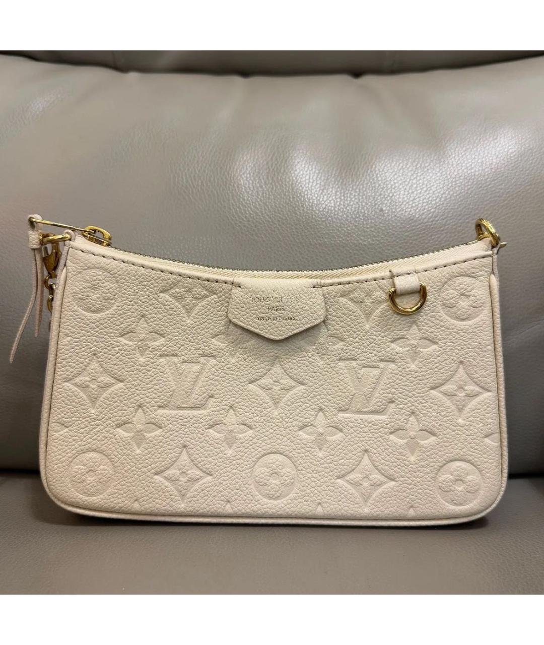 LOUIS VUITTON Бежевая кожаная сумка через плечо, фото 9