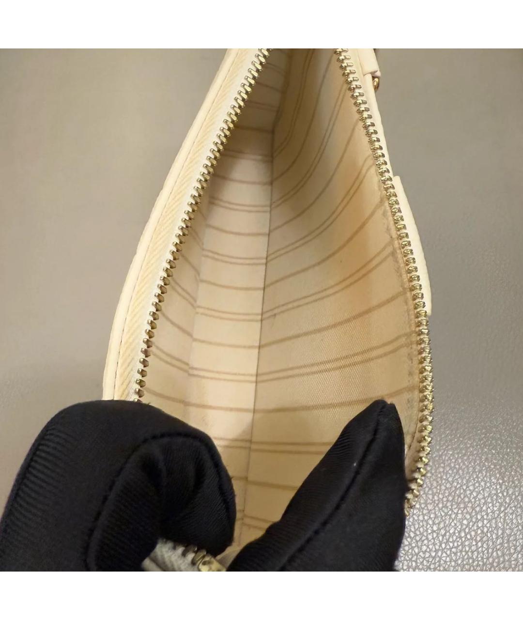 LOUIS VUITTON Бежевая кожаная сумка через плечо, фото 5