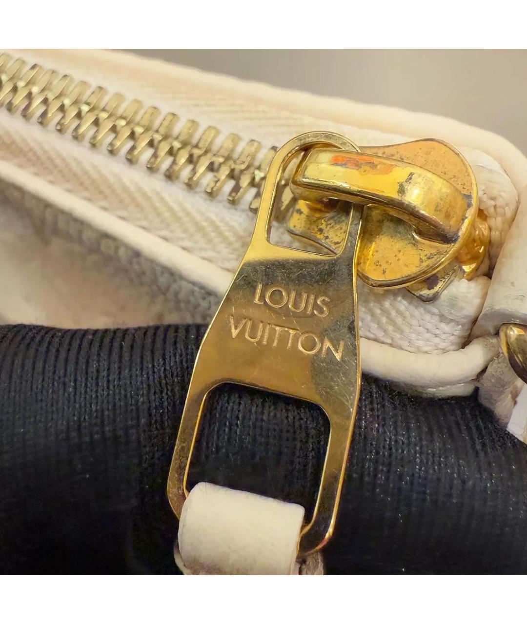 LOUIS VUITTON Бежевая кожаная сумка через плечо, фото 7