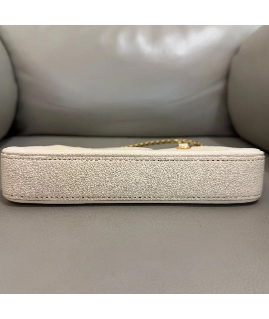 LOUIS VUITTON Бежевая кожаная сумка через плечо, фото 6
