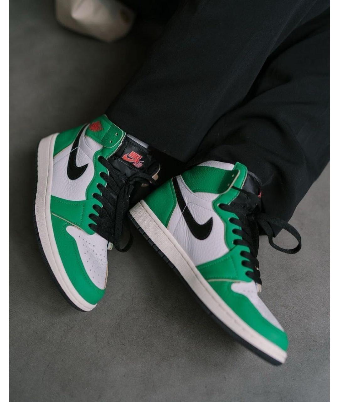 NIKE Зеленые кожаные кроссовки, фото 2