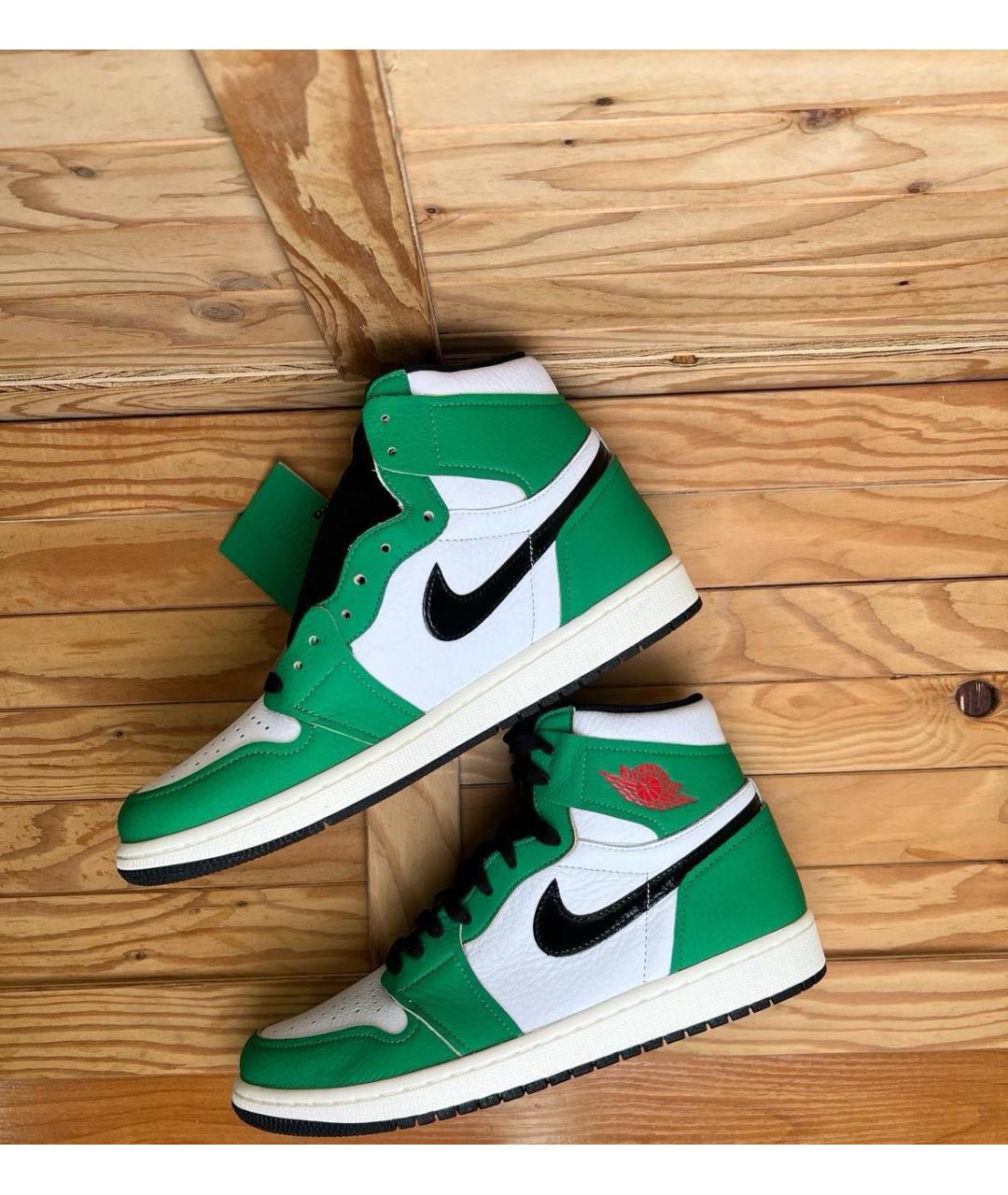 NIKE Зеленые кожаные кроссовки, фото 6