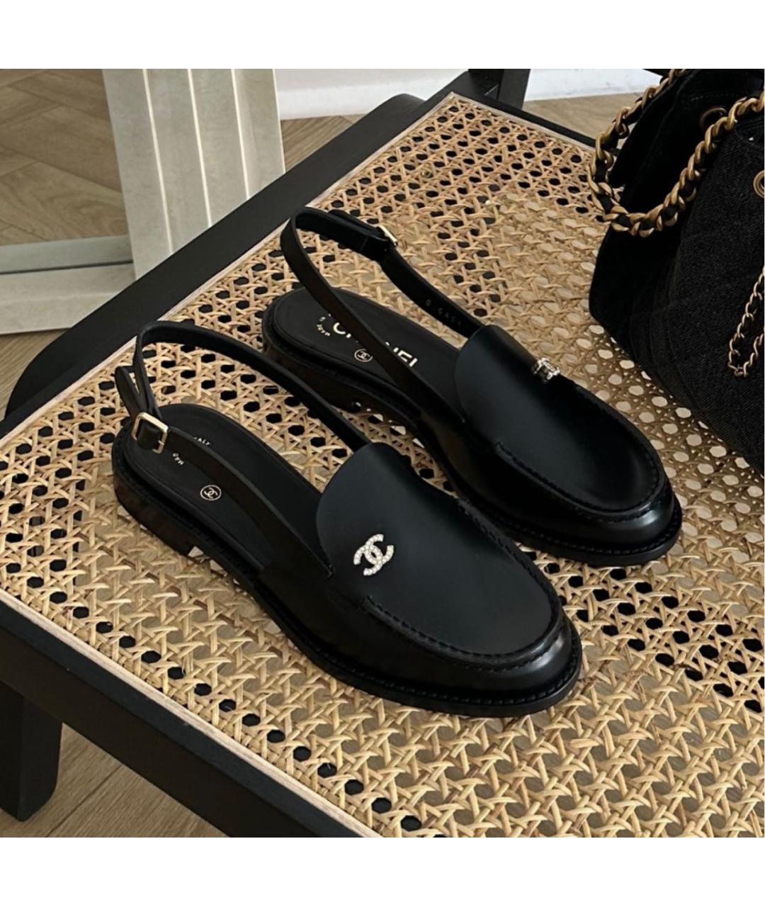 CHANEL Черные кожаные лоферы, фото 5