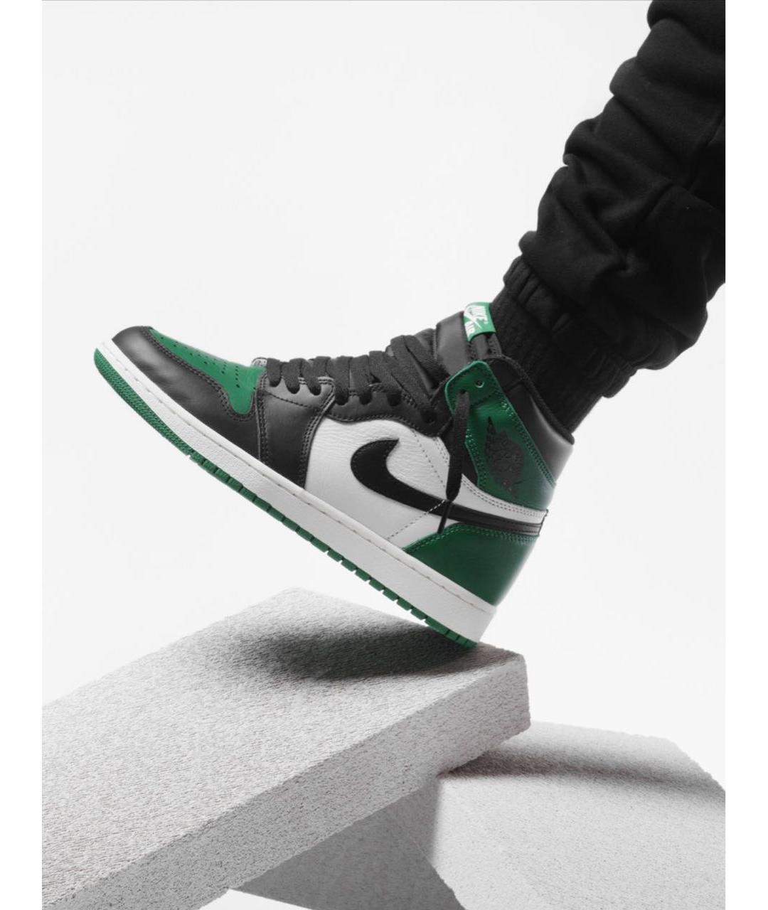 NIKE Зеленые высокие кроссовки / кеды, фото 2