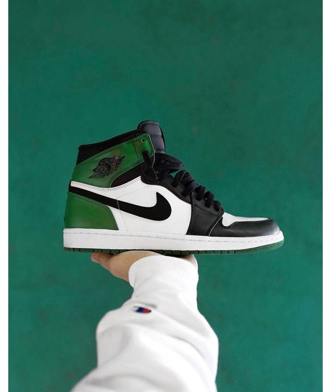 NIKE Зеленые высокие кроссовки / кеды, фото 4