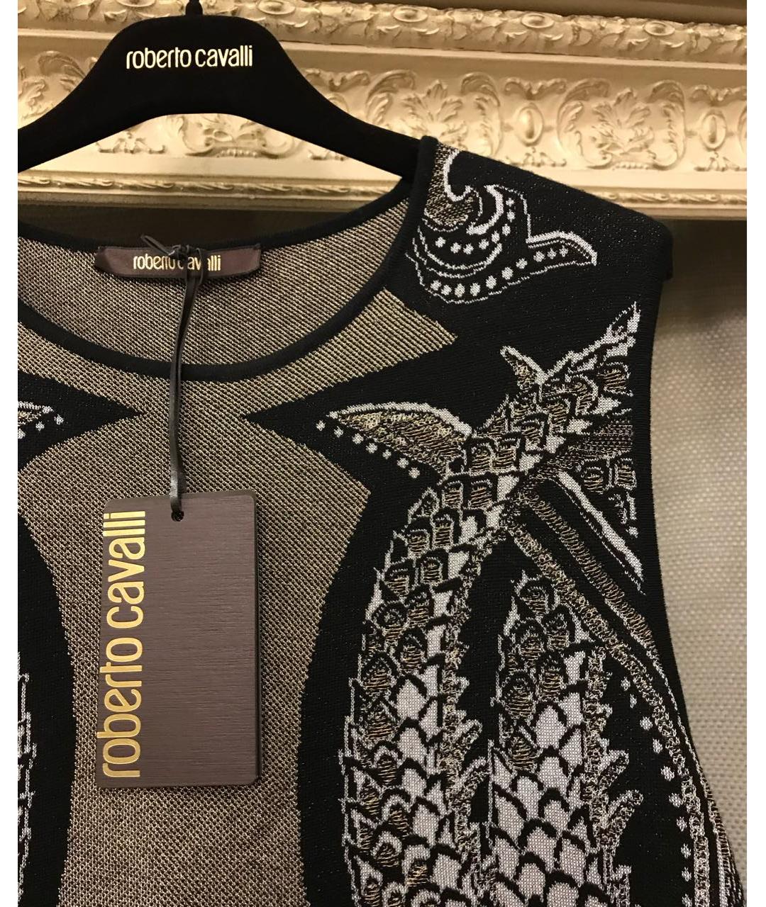 ROBERTO CAVALLI Черное шерстяное вечернее платье, фото 8