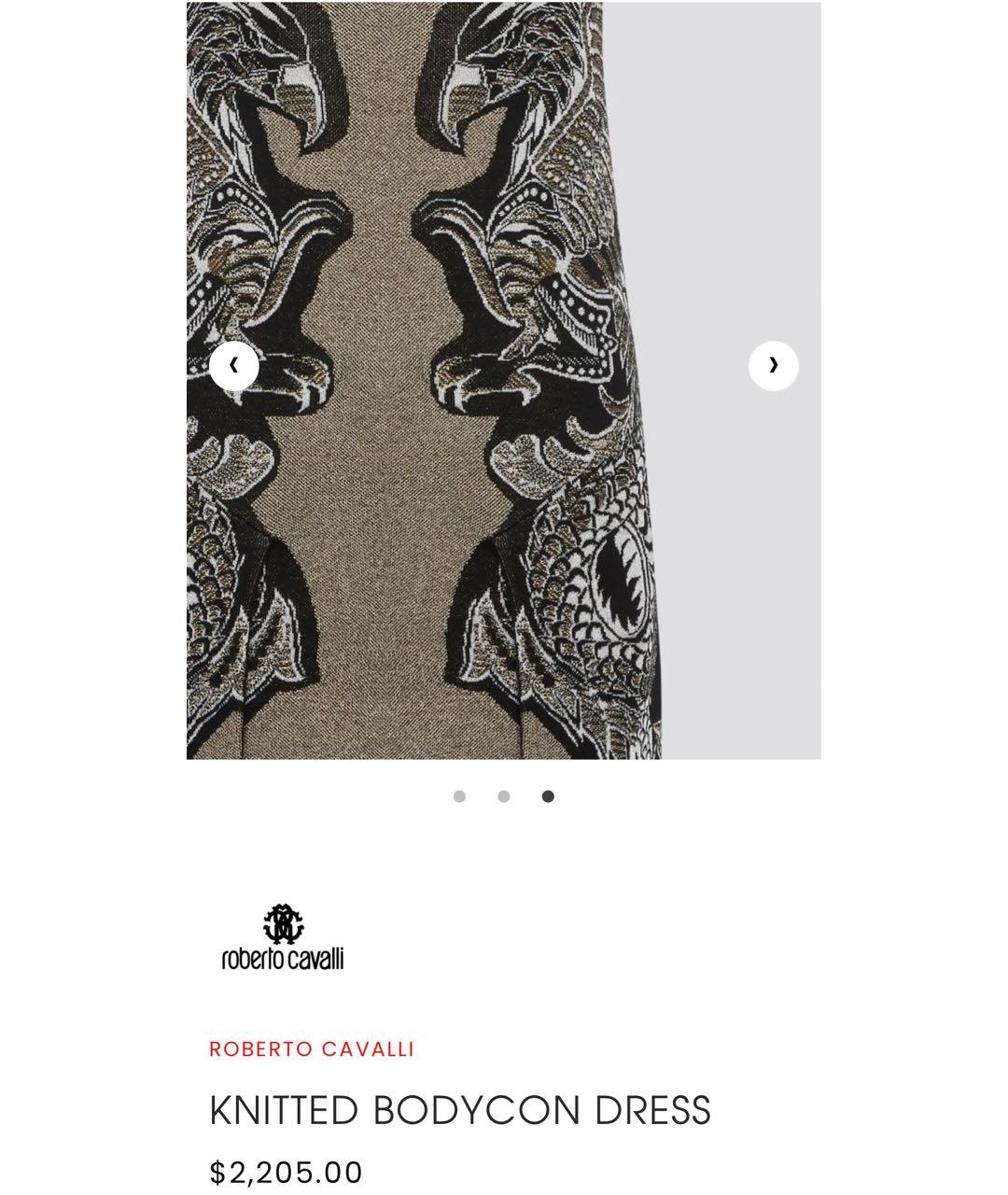 ROBERTO CAVALLI Черное шерстяное вечернее платье, фото 5