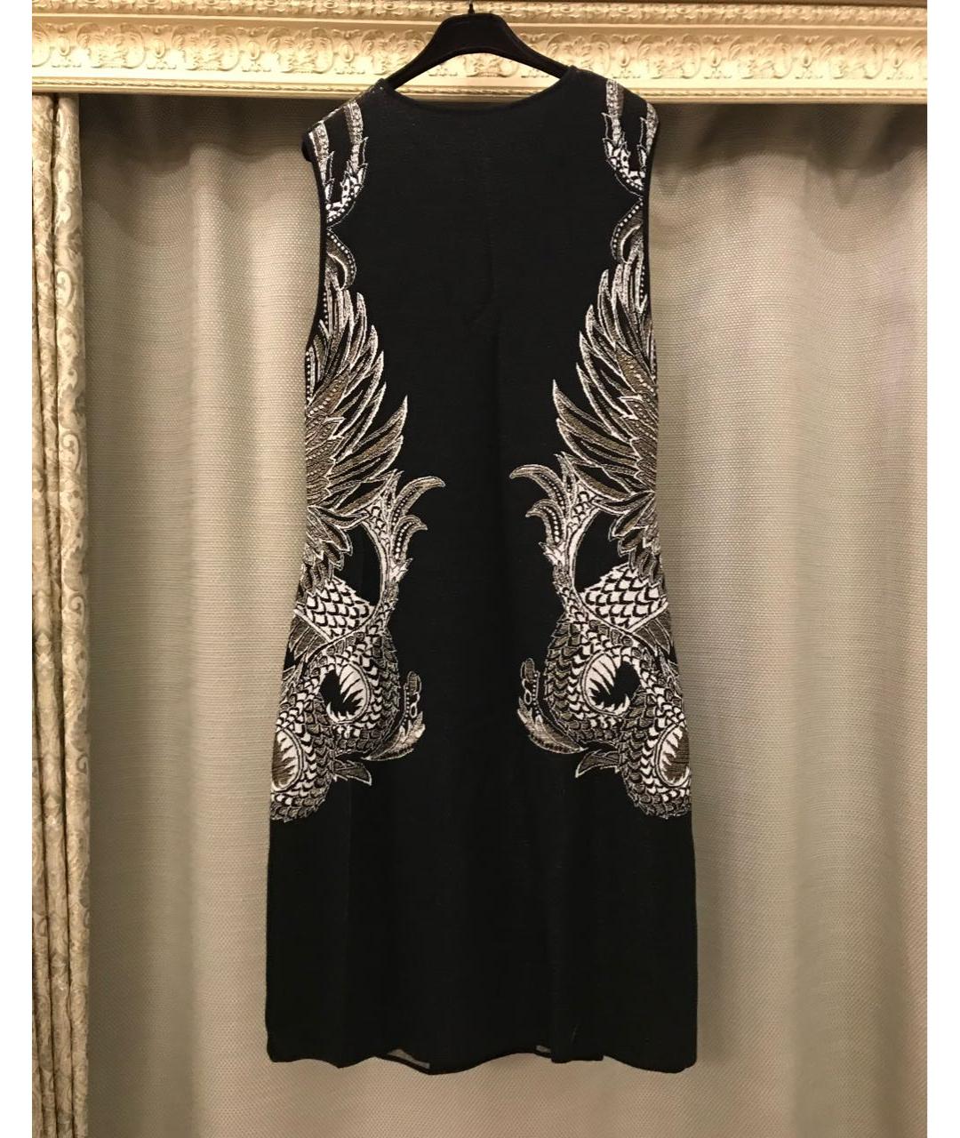 ROBERTO CAVALLI Черное шерстяное вечернее платье, фото 7