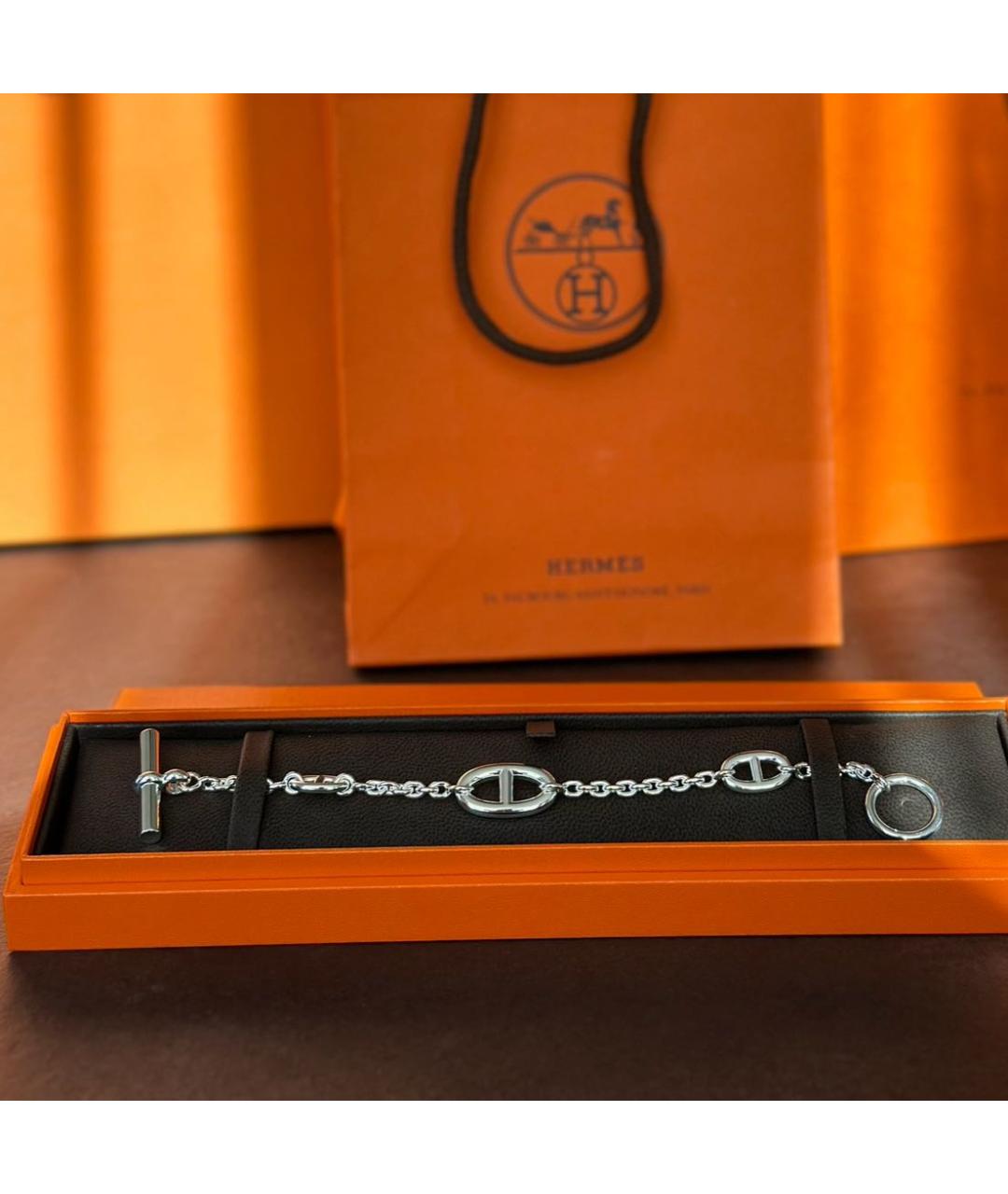 HERMES Серебрянный серебряный браслет, фото 5