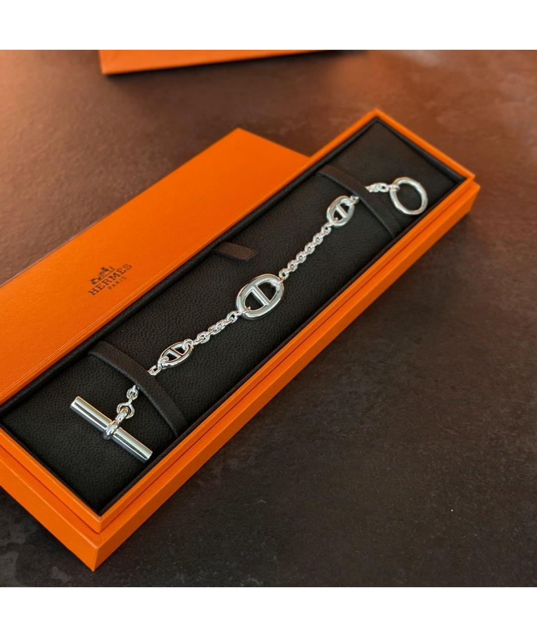 HERMES Серебрянный серебряный браслет, фото 4