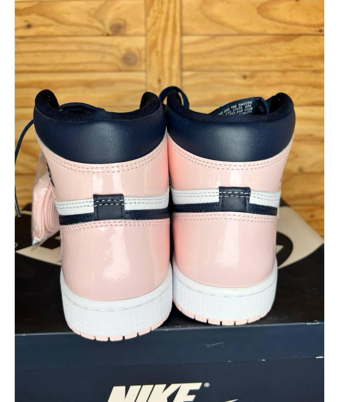 NIKE Розовые кожаные высокие кроссовки / кеды, фото 7