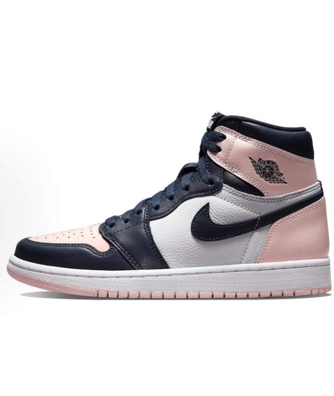 NIKE Розовые кожаные высокие кроссовки / кеды, фото 9