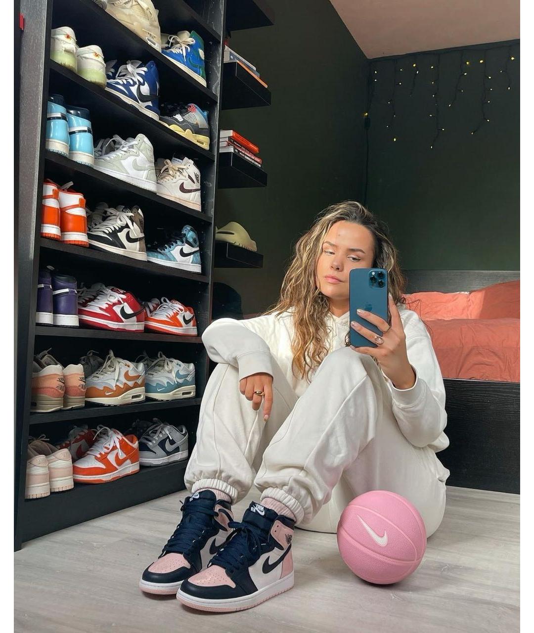 NIKE Розовые кожаные кроссовки, фото 4