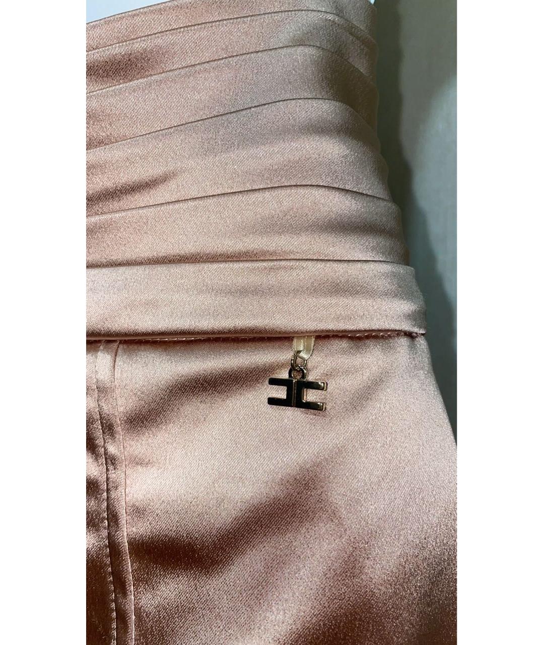 ELISABETTA FRANCHI Бежевая полиэстеровая юбка миди, фото 2