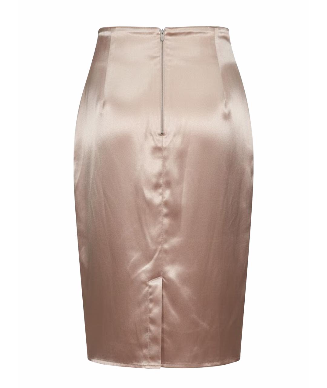 ELISABETTA FRANCHI Бежевая полиэстеровая юбка миди, фото 1