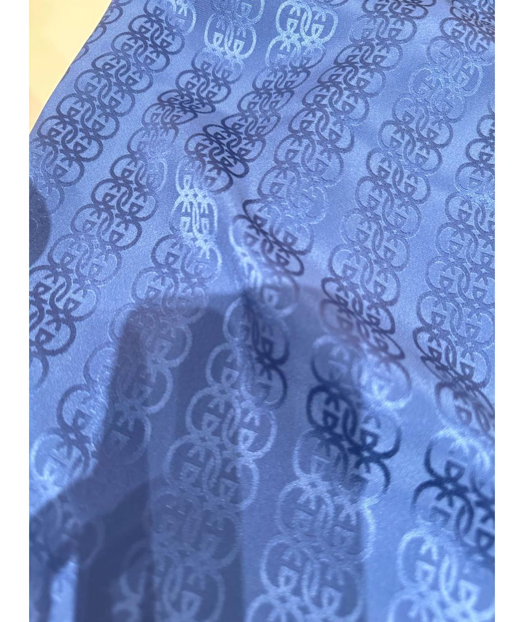 GUCCI Синий шелковый платок, фото 2