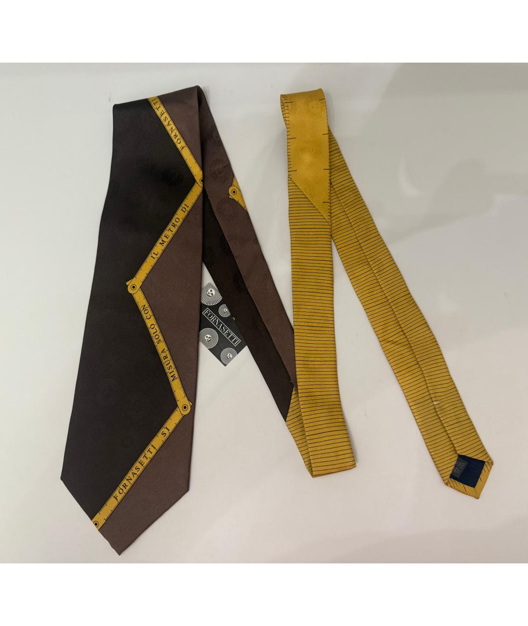 Fornasetti Коричневый шелковый галстук, фото 10