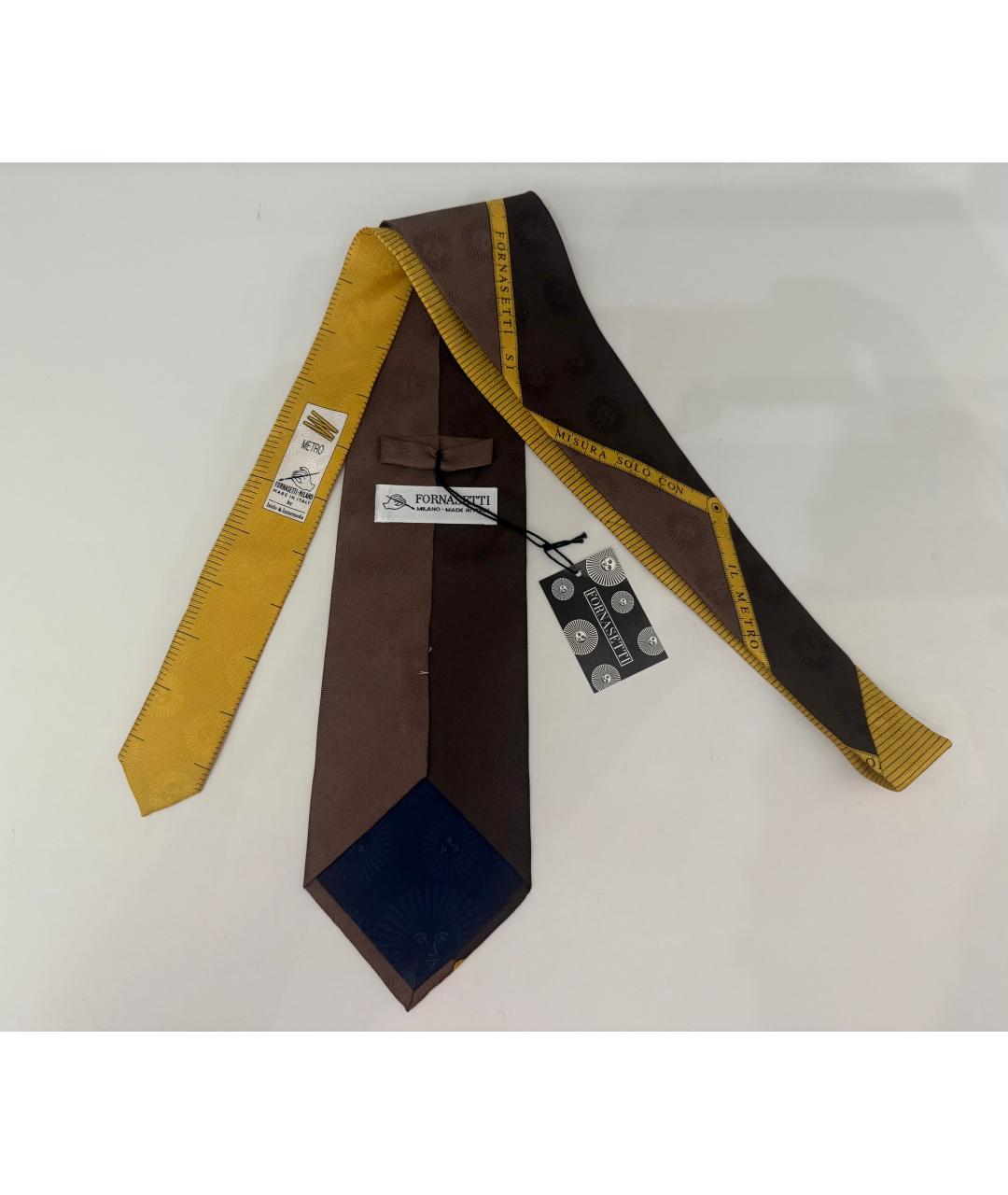 Fornasetti Коричневый шелковый галстук, фото 9