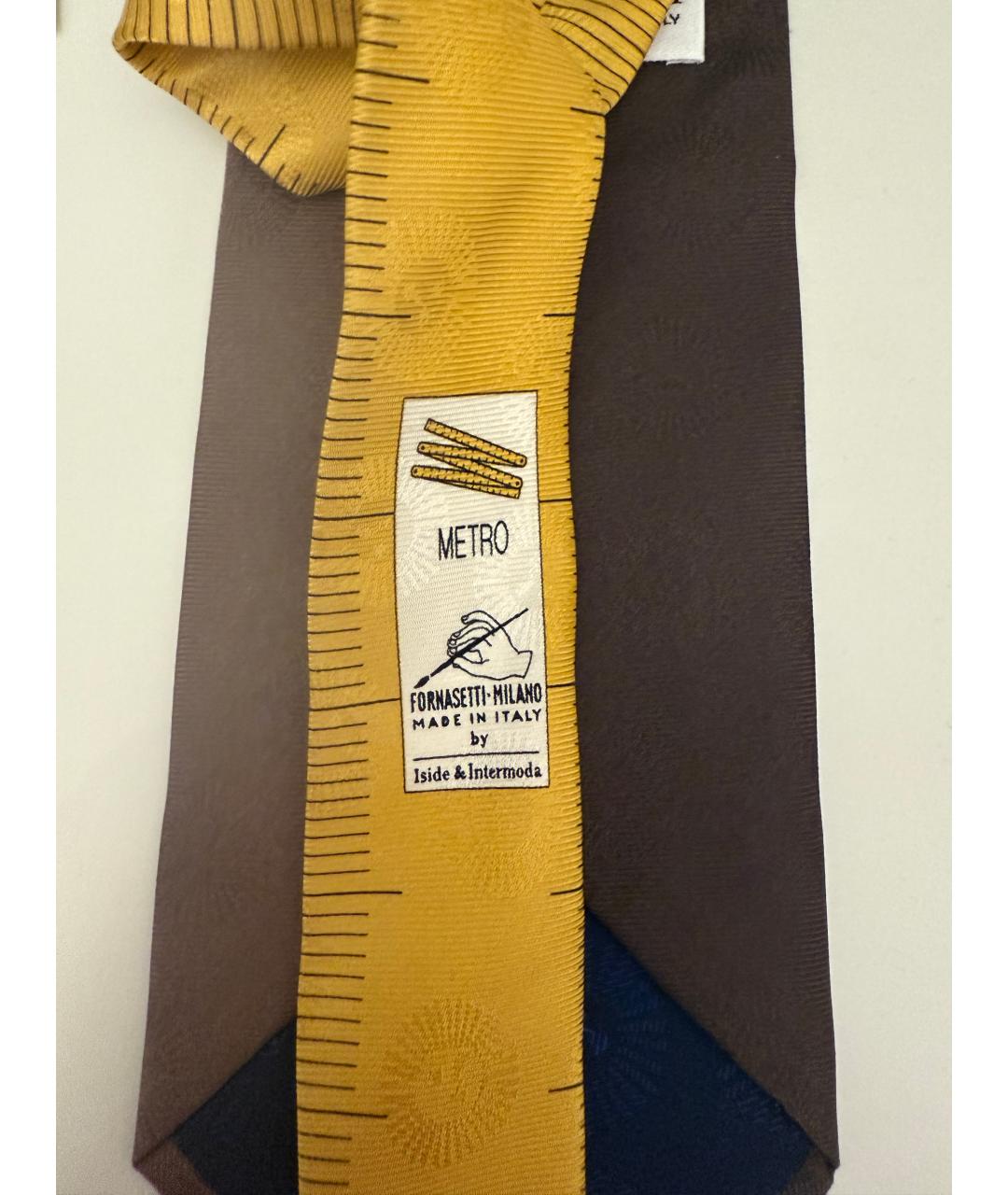 Fornasetti Коричневый шелковый галстук, фото 6