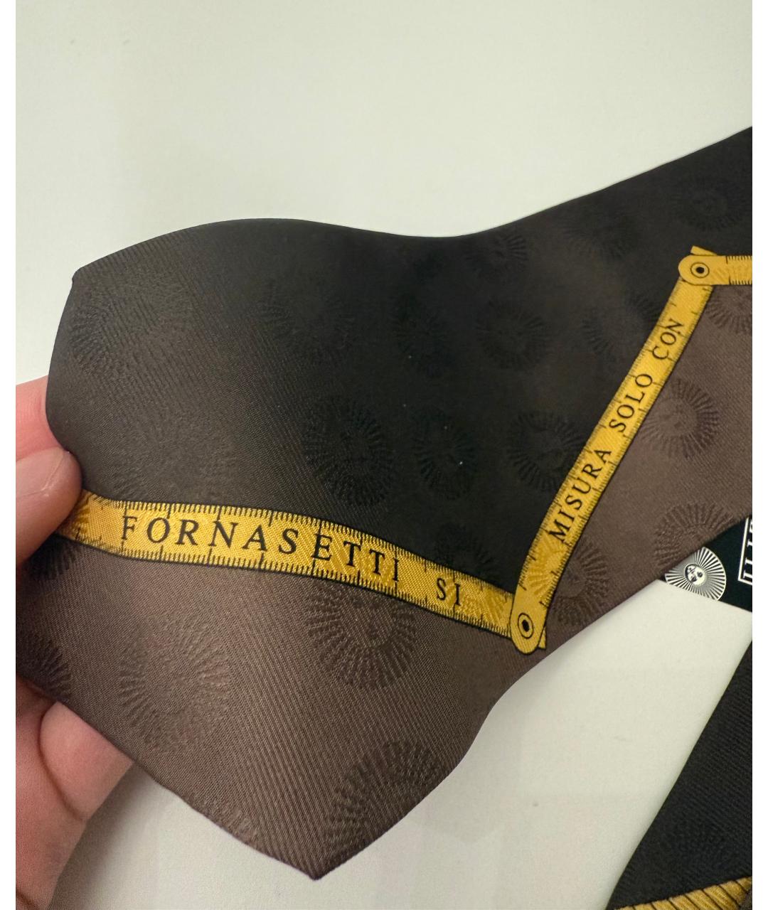 Fornasetti Коричневый шелковый галстук, фото 4