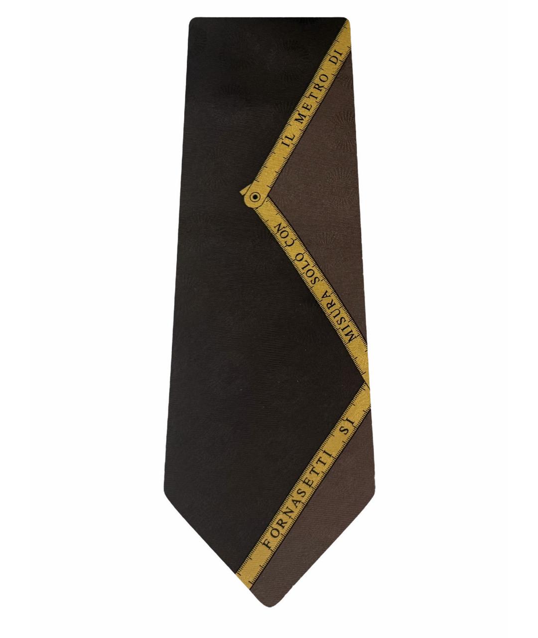 Fornasetti Коричневый шелковый галстук, фото 1