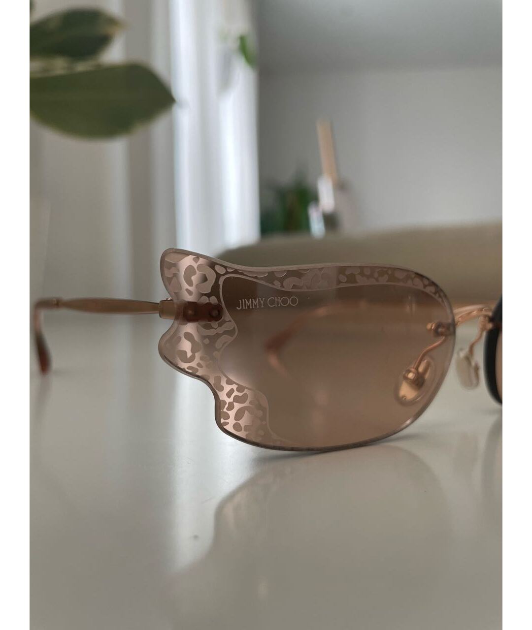 JIMMY CHOO Розовые металлические солнцезащитные очки, фото 6