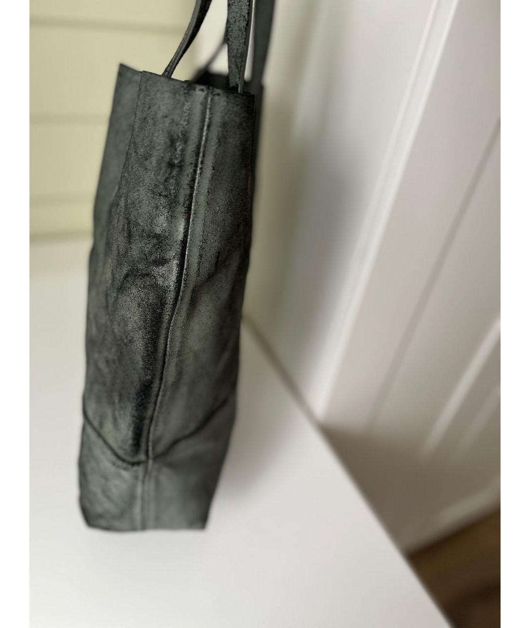 DIESEL Серая кожаная сумка тоут, фото 5