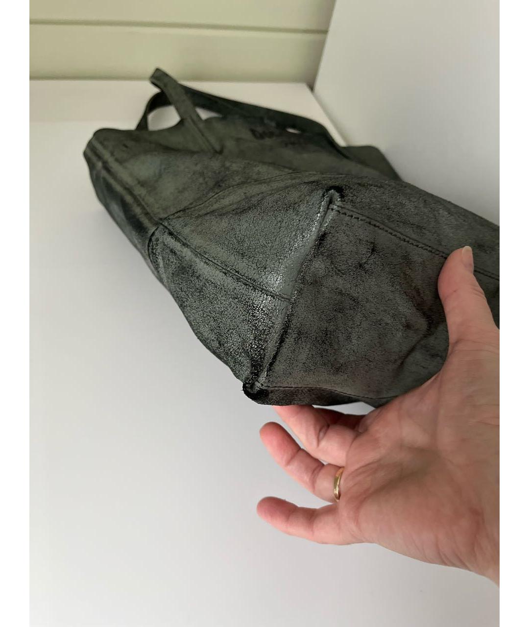 DIESEL Серая кожаная сумка тоут, фото 7