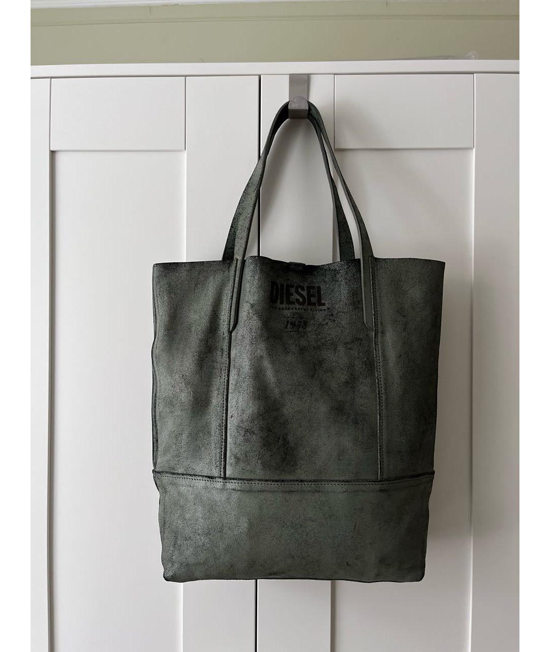 DIESEL Серая кожаная сумка тоут, фото 9