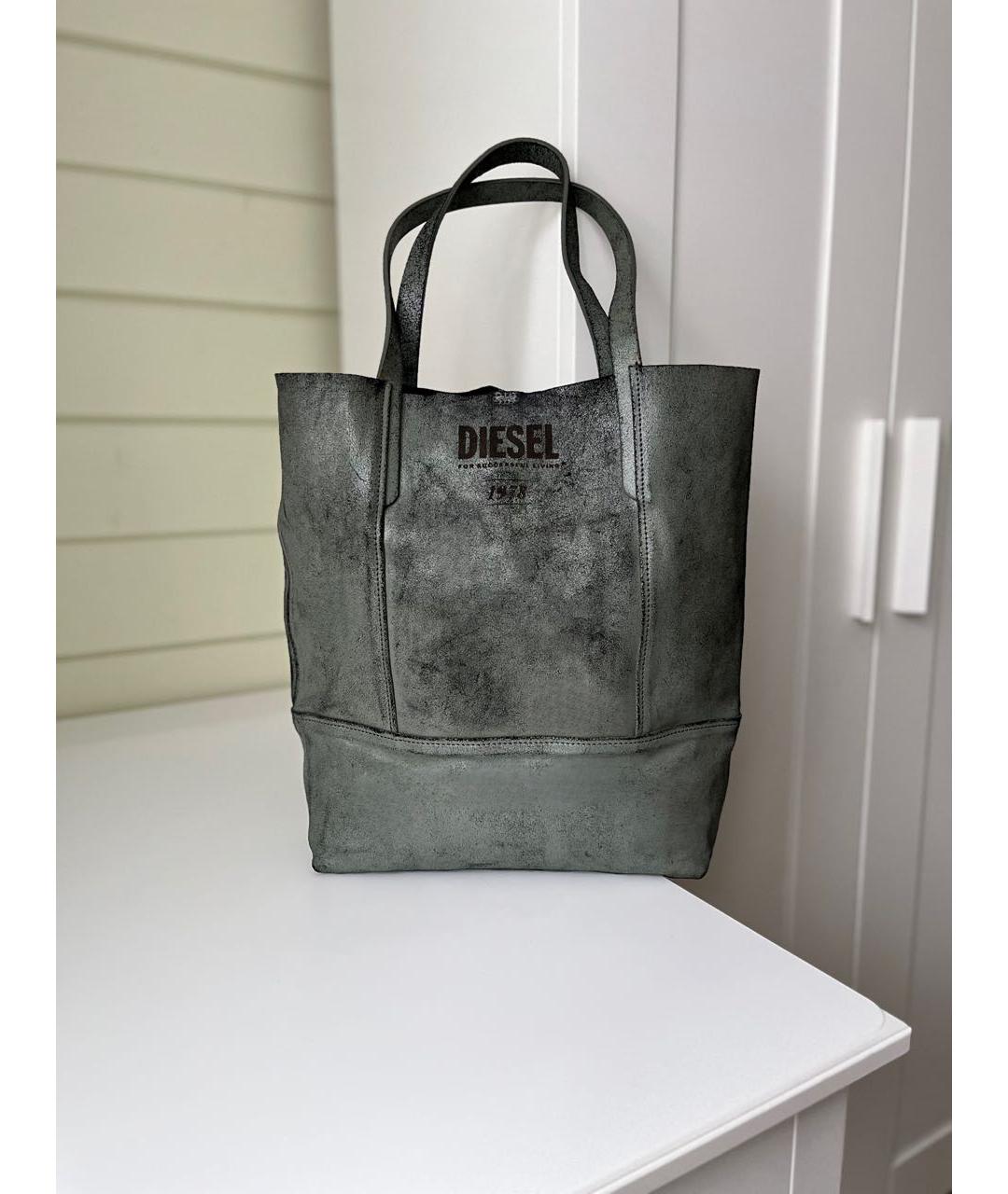 DIESEL Серая кожаная сумка тоут, фото 2