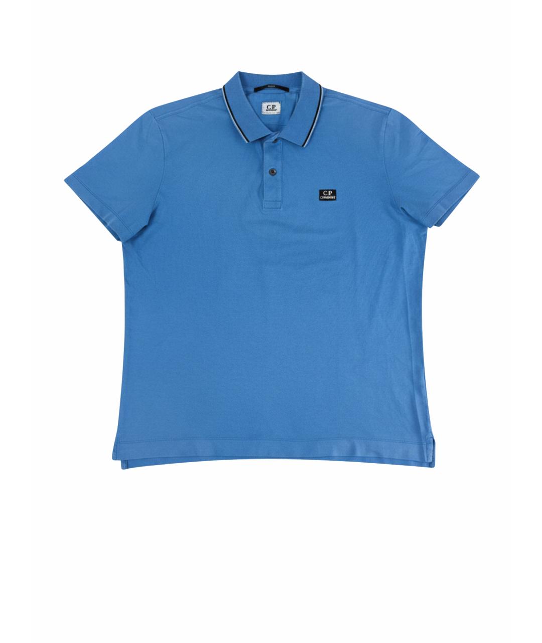 CP COMPANY Голубое хлопковое поло с коротким рукавом, фото 1