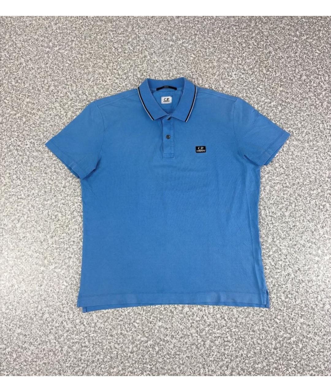 CP COMPANY Голубое хлопковое поло с коротким рукавом, фото 5